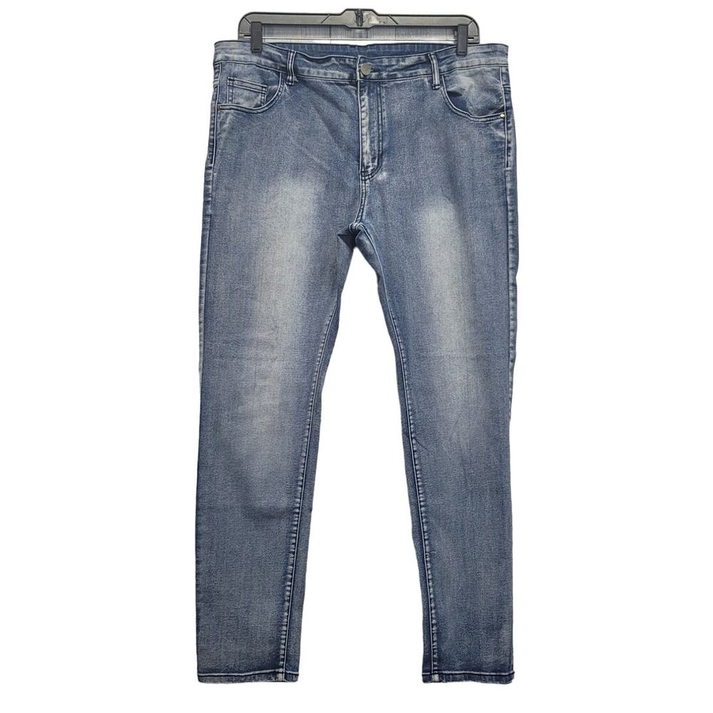 Mens 40X32 PolyCotton Spandex Factory Faded Multi Pocket Denim Jeans